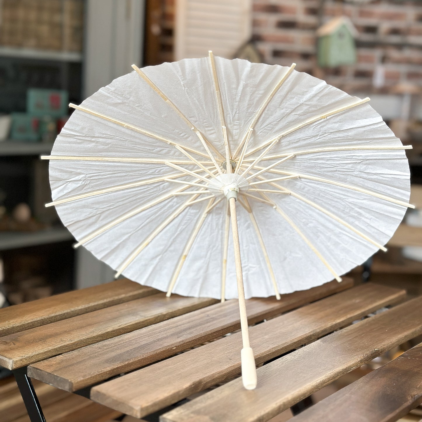 Deko Sonnenschirm "Shiro" Papier Natur Weiß 2 Größen - Wohnen auf dem Land