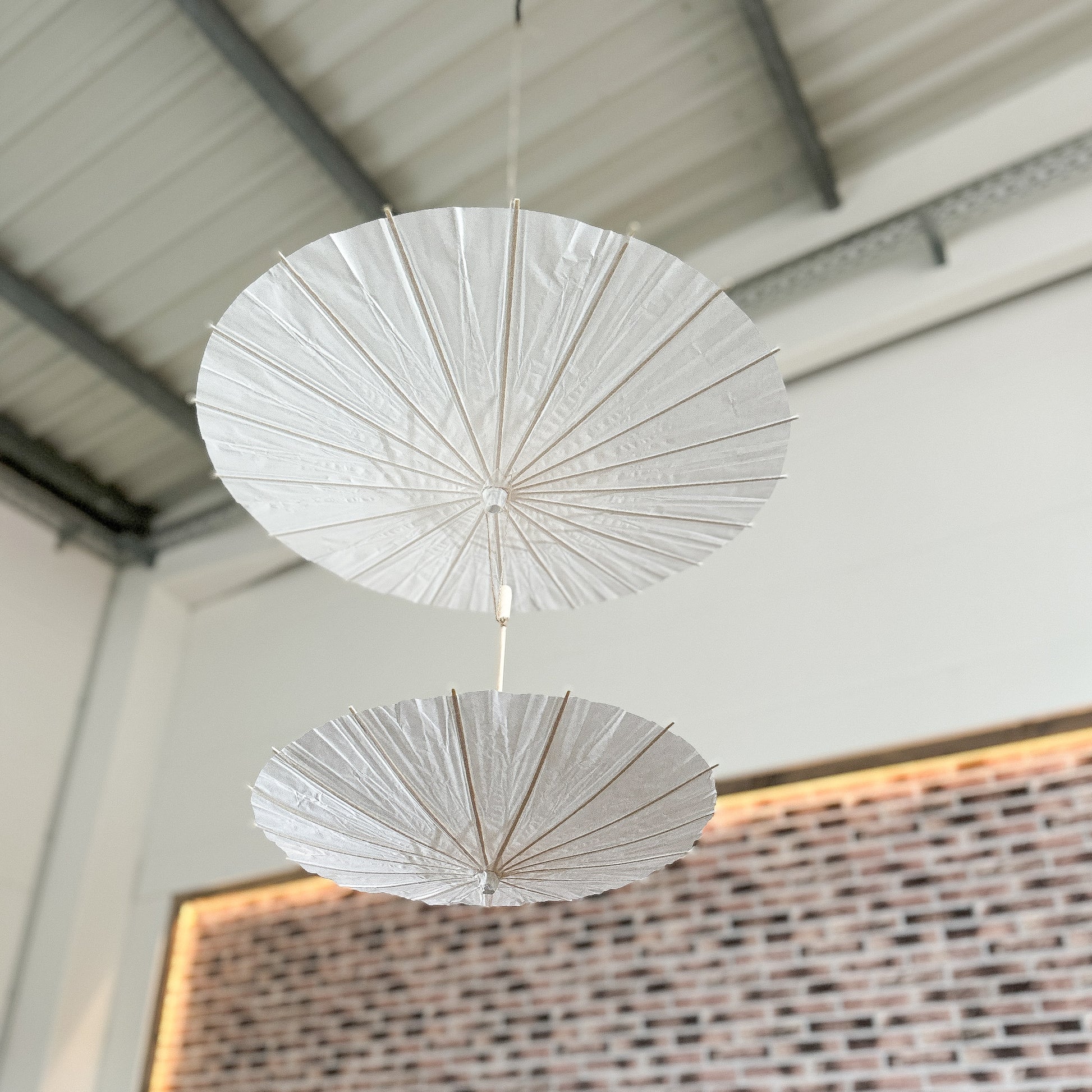 Deko Sonnenschirm "Shiro" Papier Natur Weiß 2 Größen - Wohnen auf dem Land