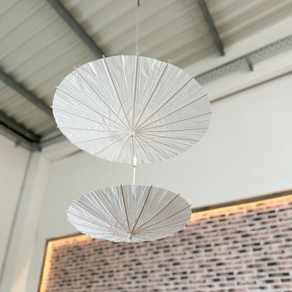 Deko Sonnenschirm "Shiro" Papier Natur Weiß 2 Größen - Wohnen auf dem Land