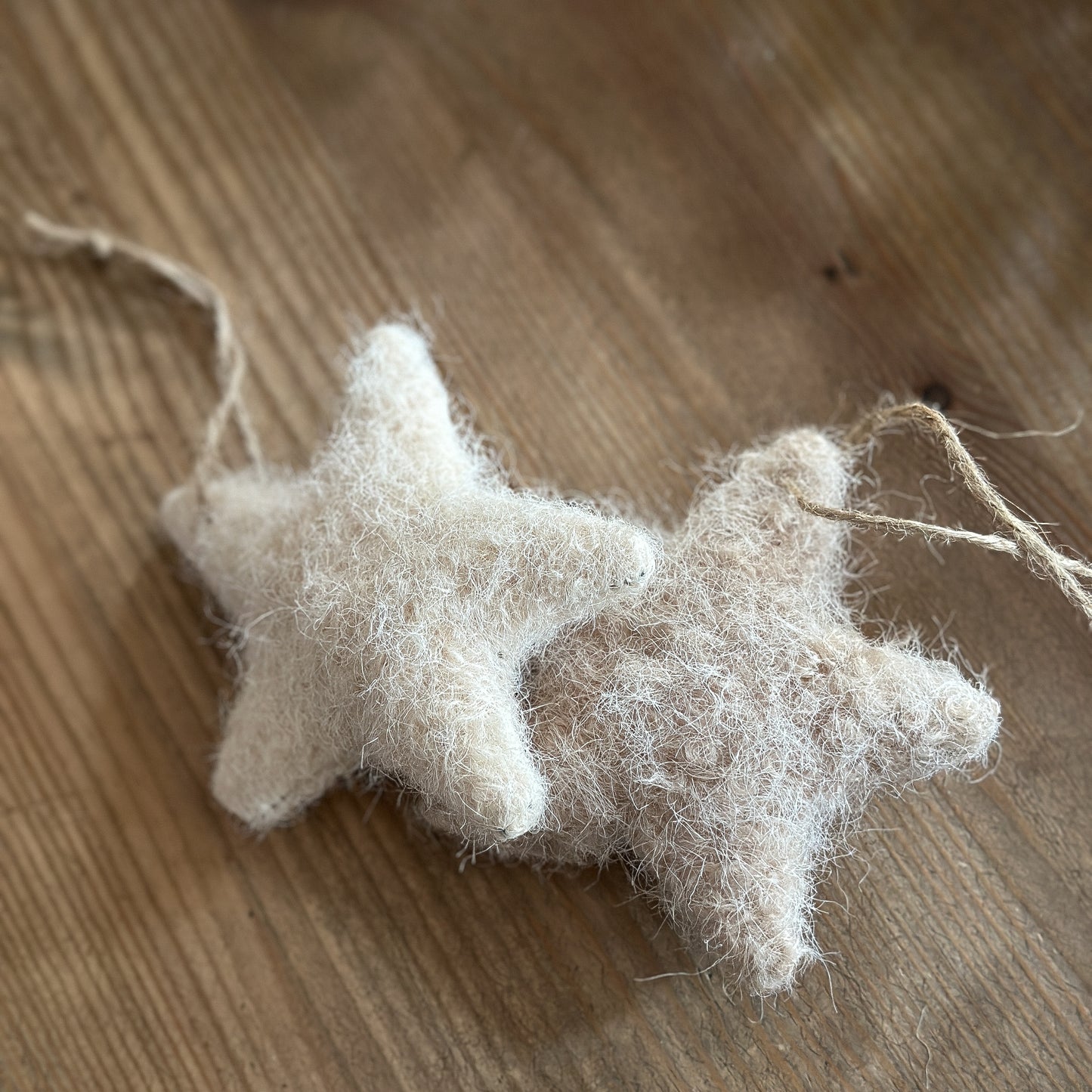 Aufhänger Deko Sterne "Für Dich" Stoff creme beige 2er Set - Wohnen auf dem Land