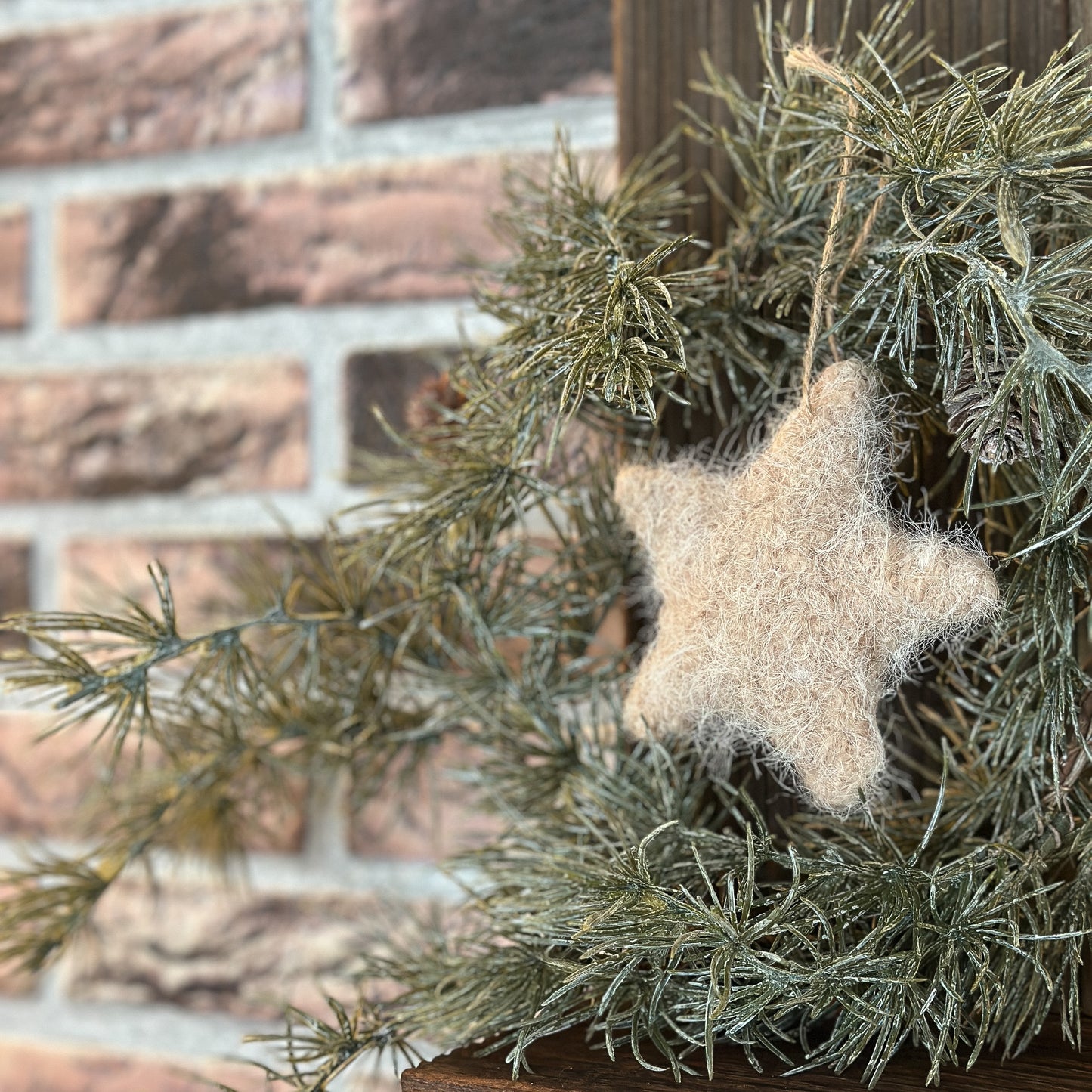 Aufhänger Deko Sterne "Für Dich" Stoff creme beige 2er Set - Wohnen auf dem Land