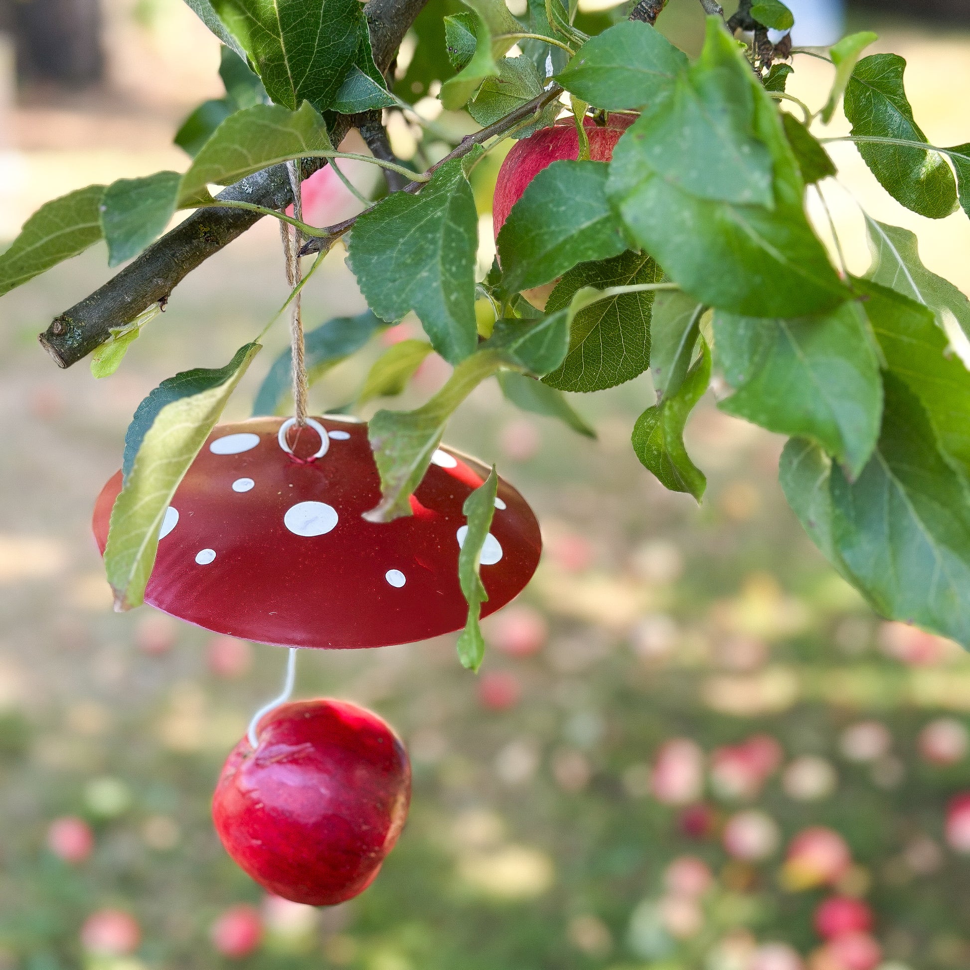 Futterhalter Aufhänger Fliegenpilz "Vogelglück" Metall 14cm - Wohnen auf dem Land