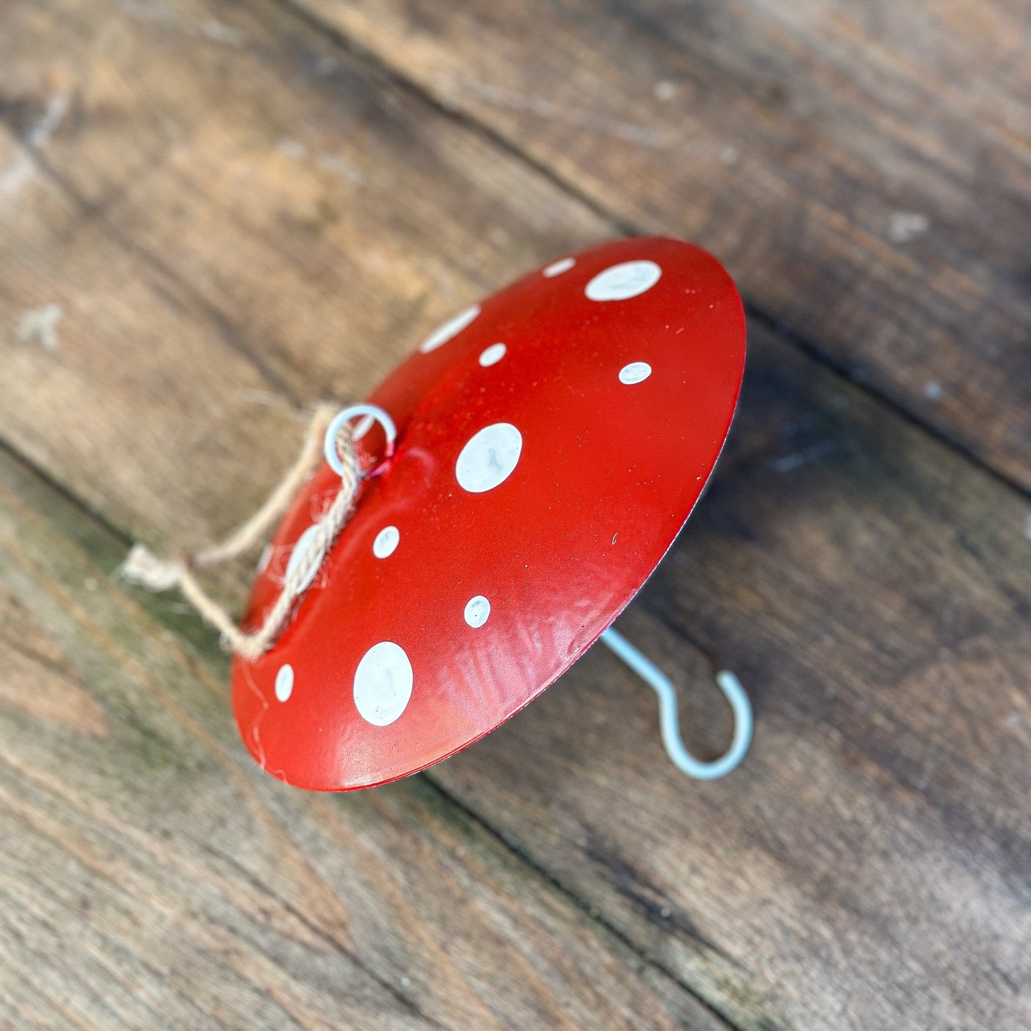 Futterhalter Aufhänger Fliegenpilz "Vogelglück" Metall 14cm - Wohnen auf dem Land