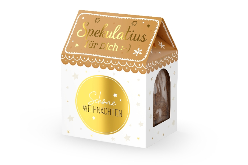 Weihnachtsgruß Kekshaus “Spekulatius für Dich :-)” Geschenk-Set 8 Varianten 100g - Wohnen auf dem Land