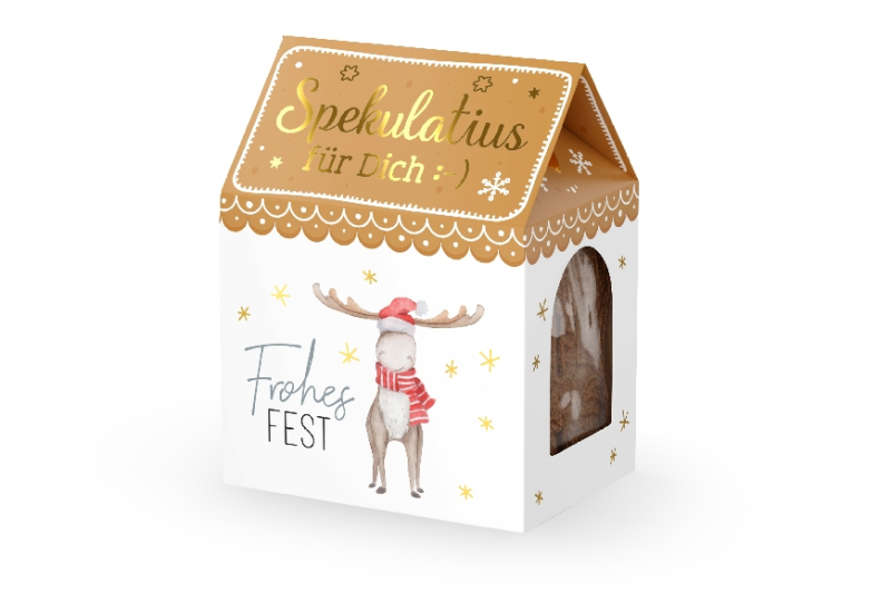 Weihnachtsgruß Kekshaus “Spekulatius für Dich :-)” Geschenk-Set 8 Varianten 100g - Wohnen auf dem Land