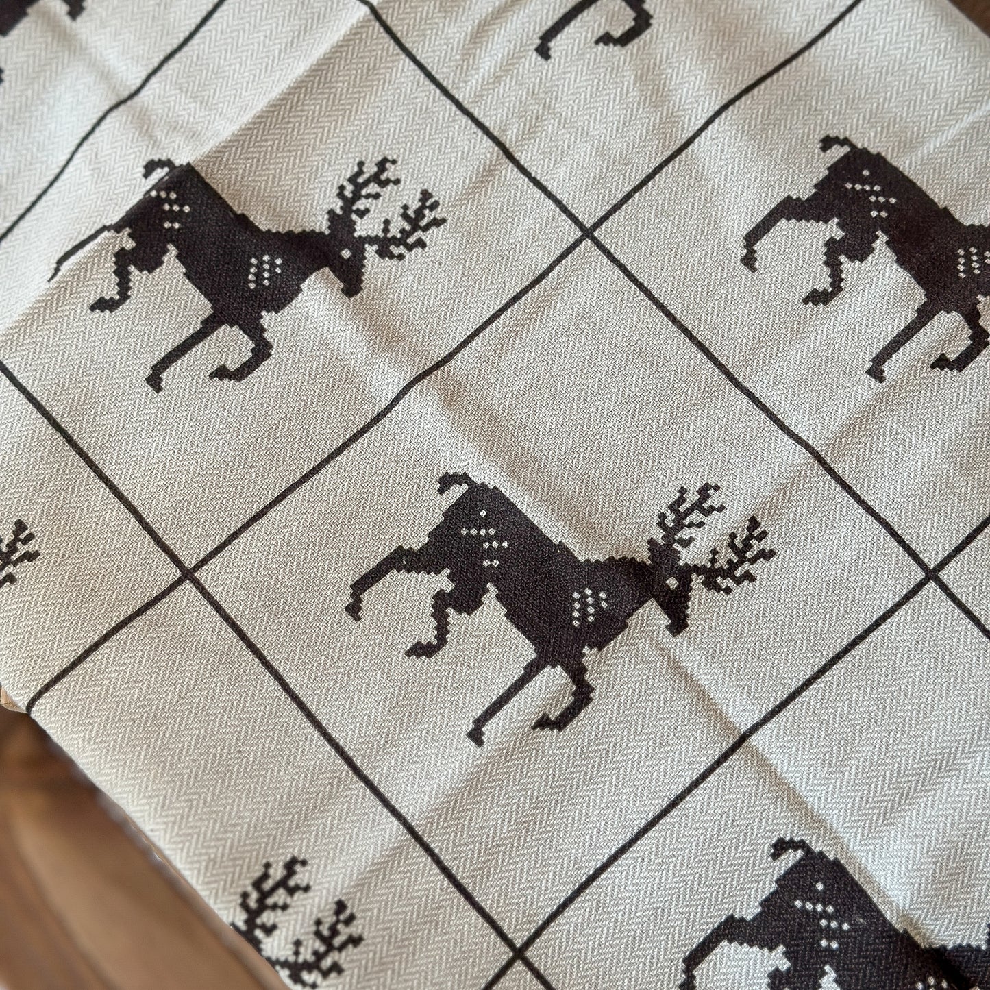 Geschirrtuch Skandi "Rentier" Baumwolle beige 50x70 - Wohnen auf dem Land