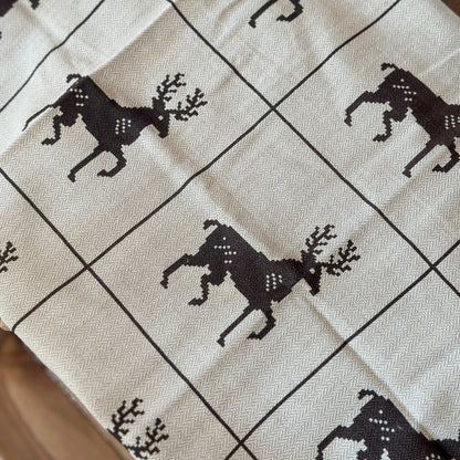 Geschirrtuch Skandi "Rentier" Baumwolle beige 50x70 - Wohnen auf dem Land