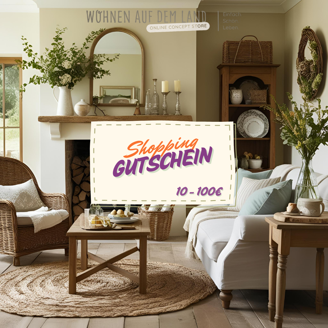Geschenkgutschein - "Einfach. Schön. Schenken." - Wohnen auf dem Land
