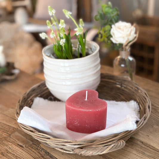 Kerze Herzform "Amour" Rot 55x80 - Wohnen auf dem Land