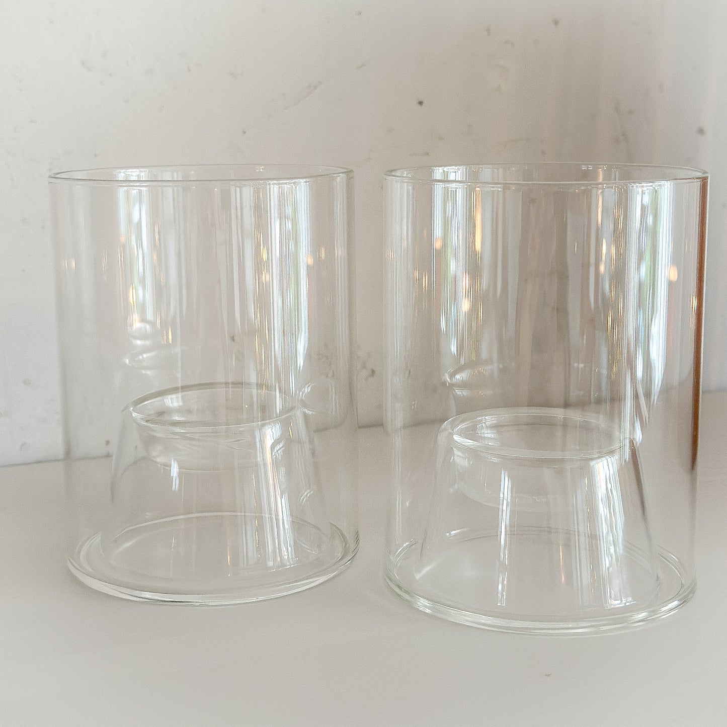 Teelichthalter 2er Set "Hygge Duo" Glas klar 9cm - Wohnen auf dem Land