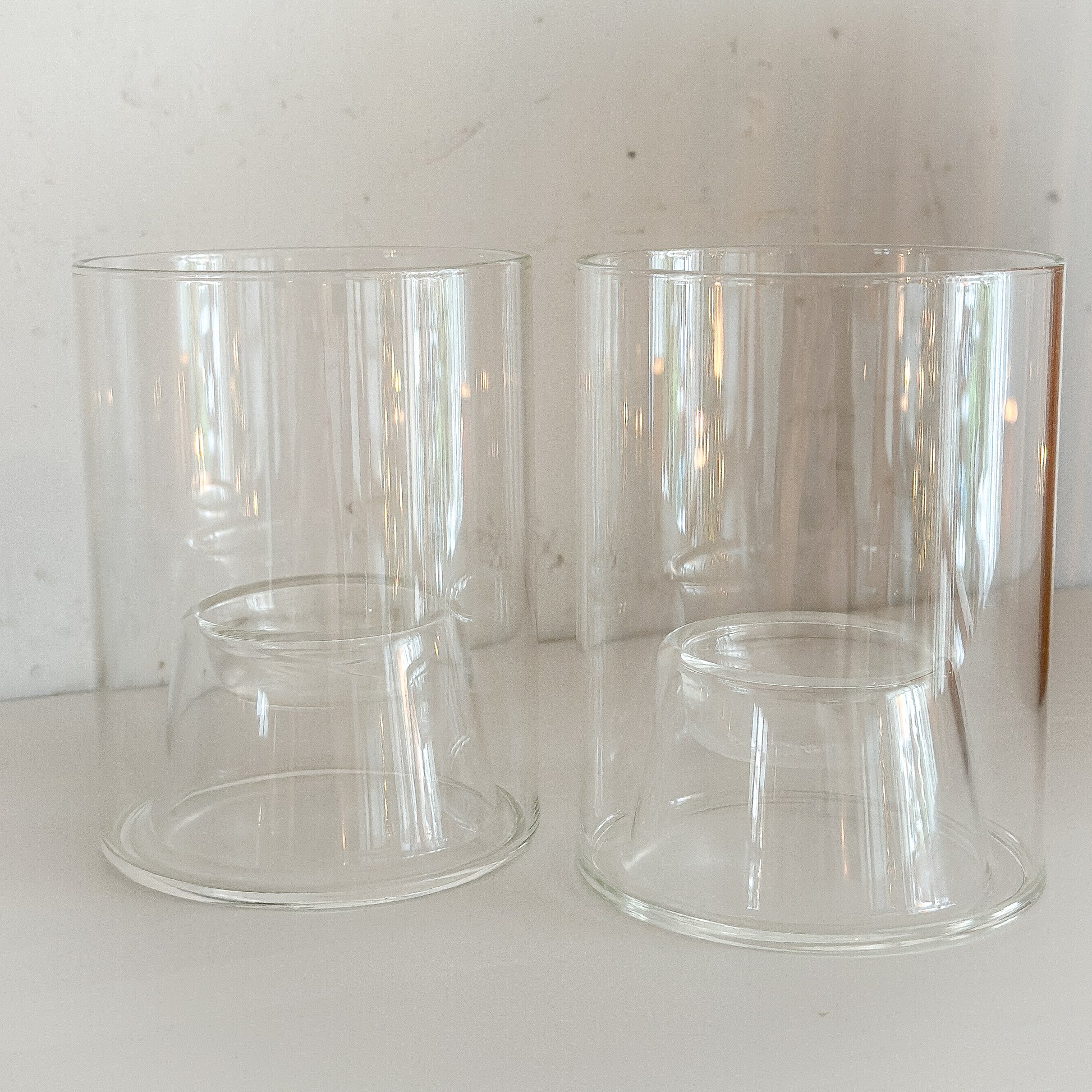 Teelichthalter 2er Set "Hygge Duo" Glas klar 9cm - Wohnen auf dem Land