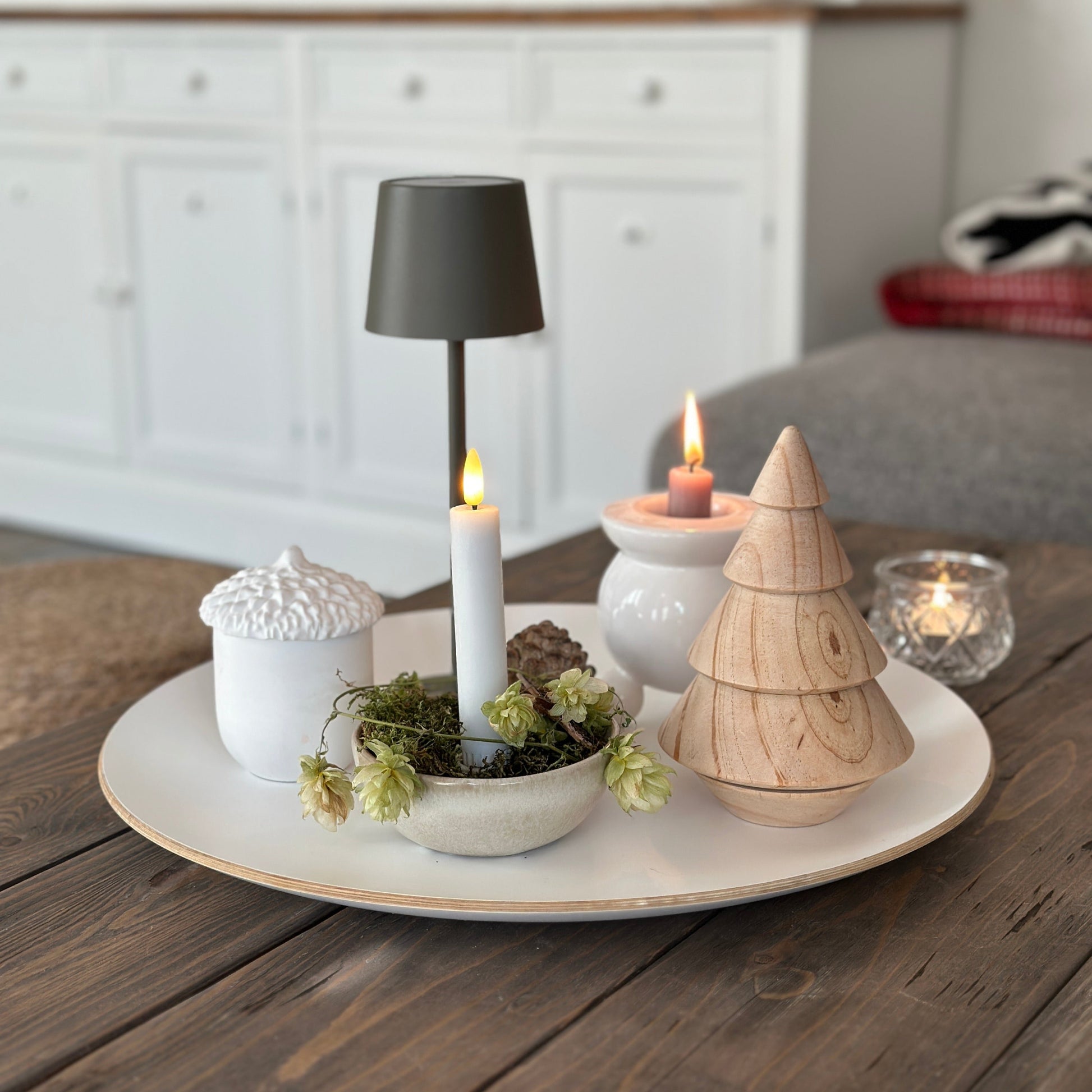 Kerzenhalter Teelicht "Tannenbaum" 2-teilig Holz 18cm - Wohnen auf dem Land