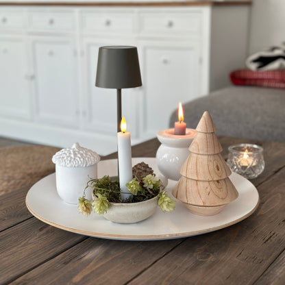 Kerzenhalter Teelicht "Tannenbaum" 2-teilig Holz 18cm - Wohnen auf dem Land