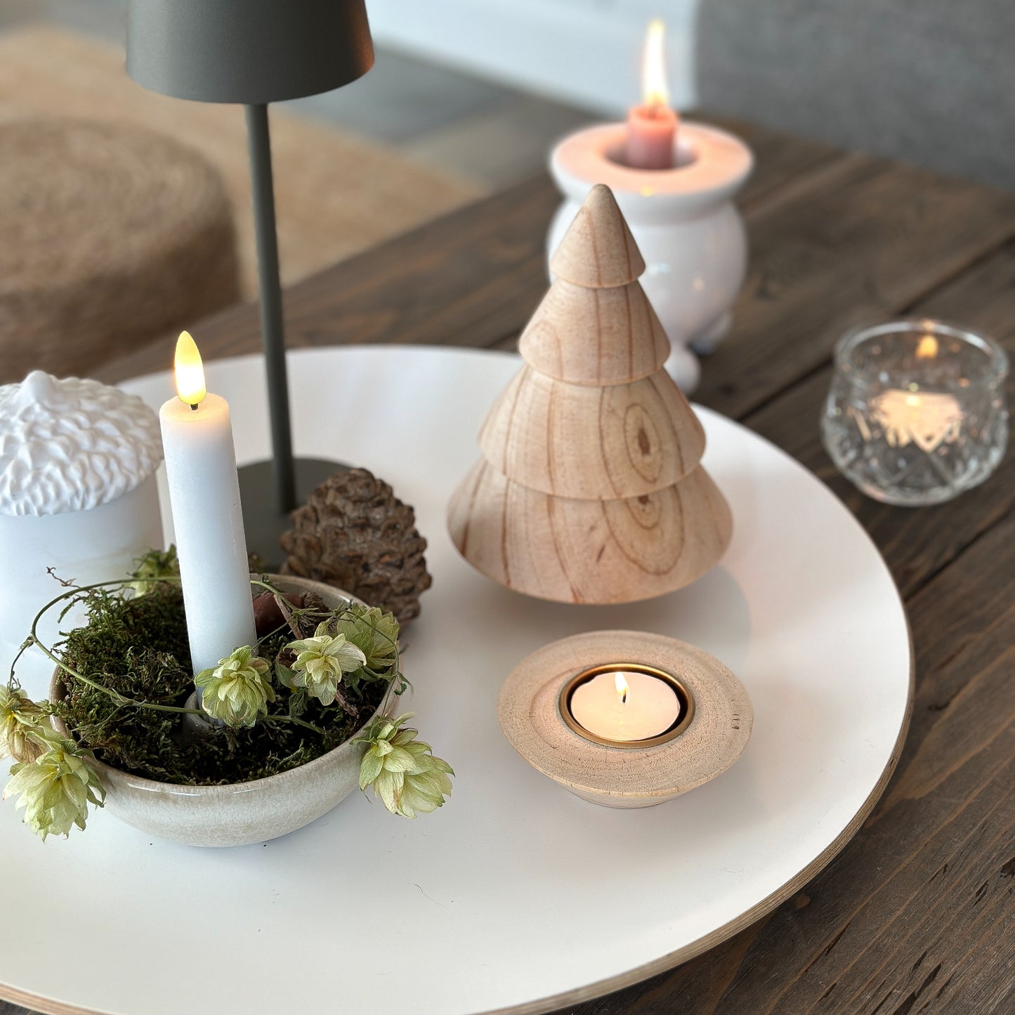 Kerzenhalter Teelicht "Tannenbaum" 2-teilig Holz 18cm - Wohnen auf dem Land