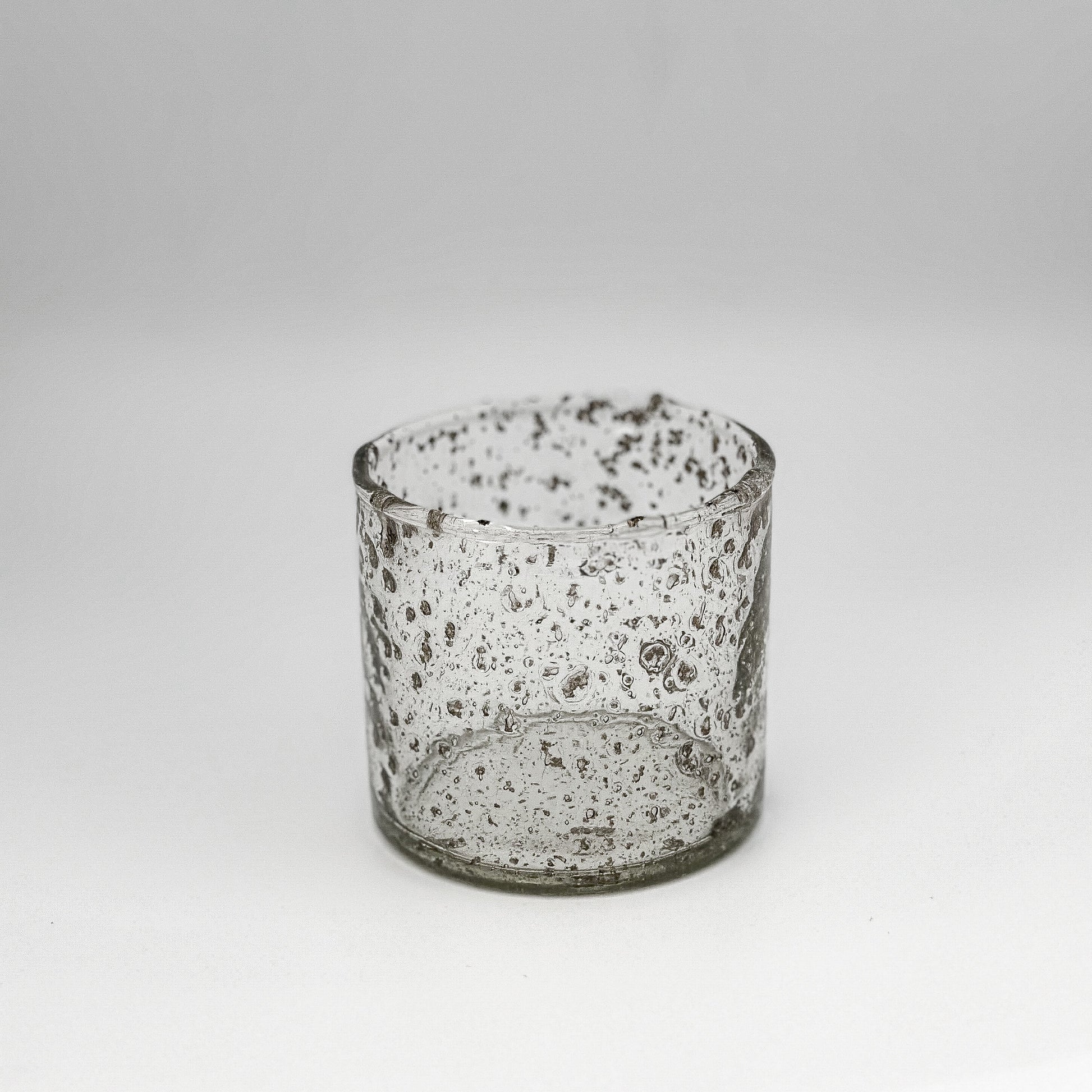 Teelicht Glas "Briller" Vintage grau 7cm - Wohnen auf dem Land