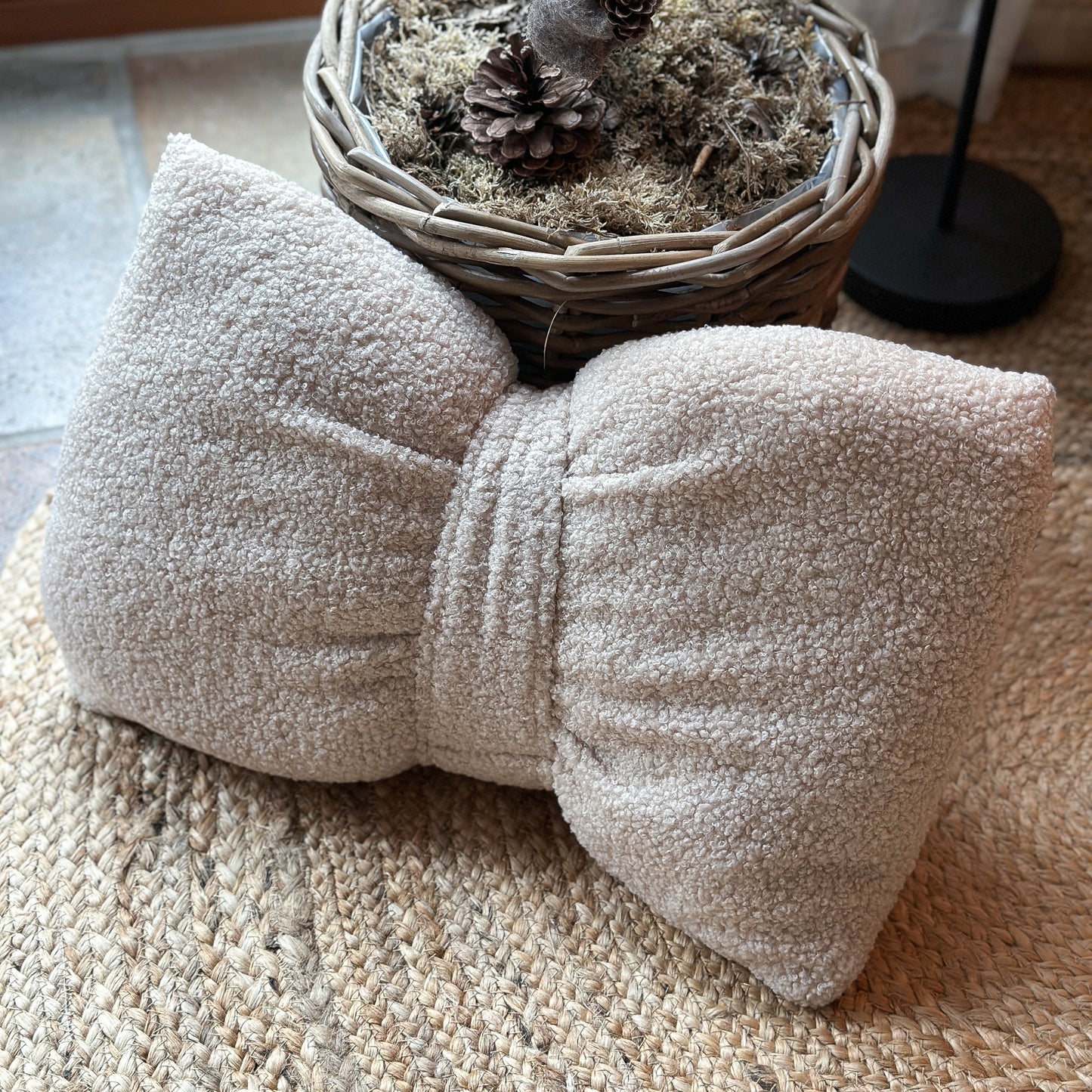 Deko Kissen "Softie Bow“ natur beige 45x30cm - Wohnen auf dem Land