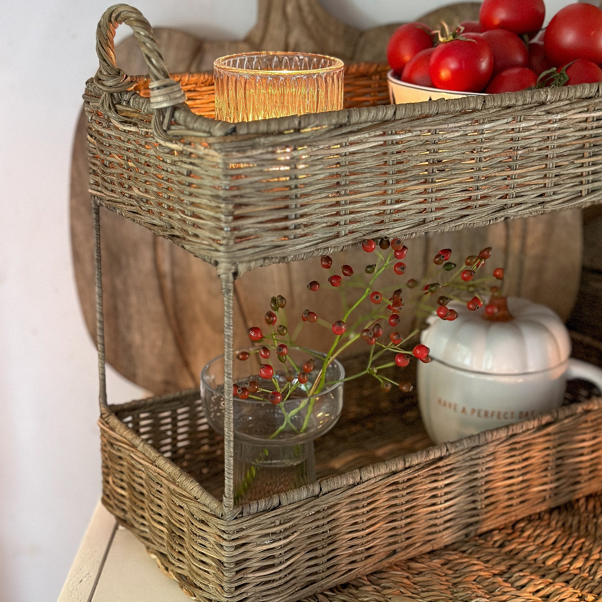 Regal Tablett Organizer "Maison Grande" Rattan - Wohnen auf dem Land