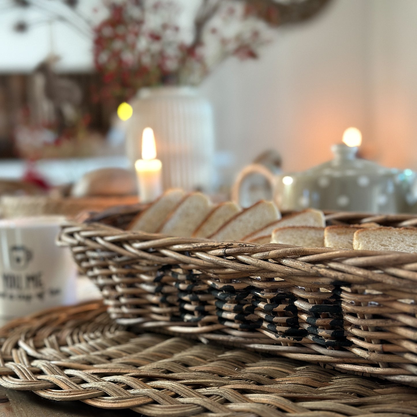 Brot Korb Pita „Bread“ Rattan Lang Oval - Wohnen auf dem Land