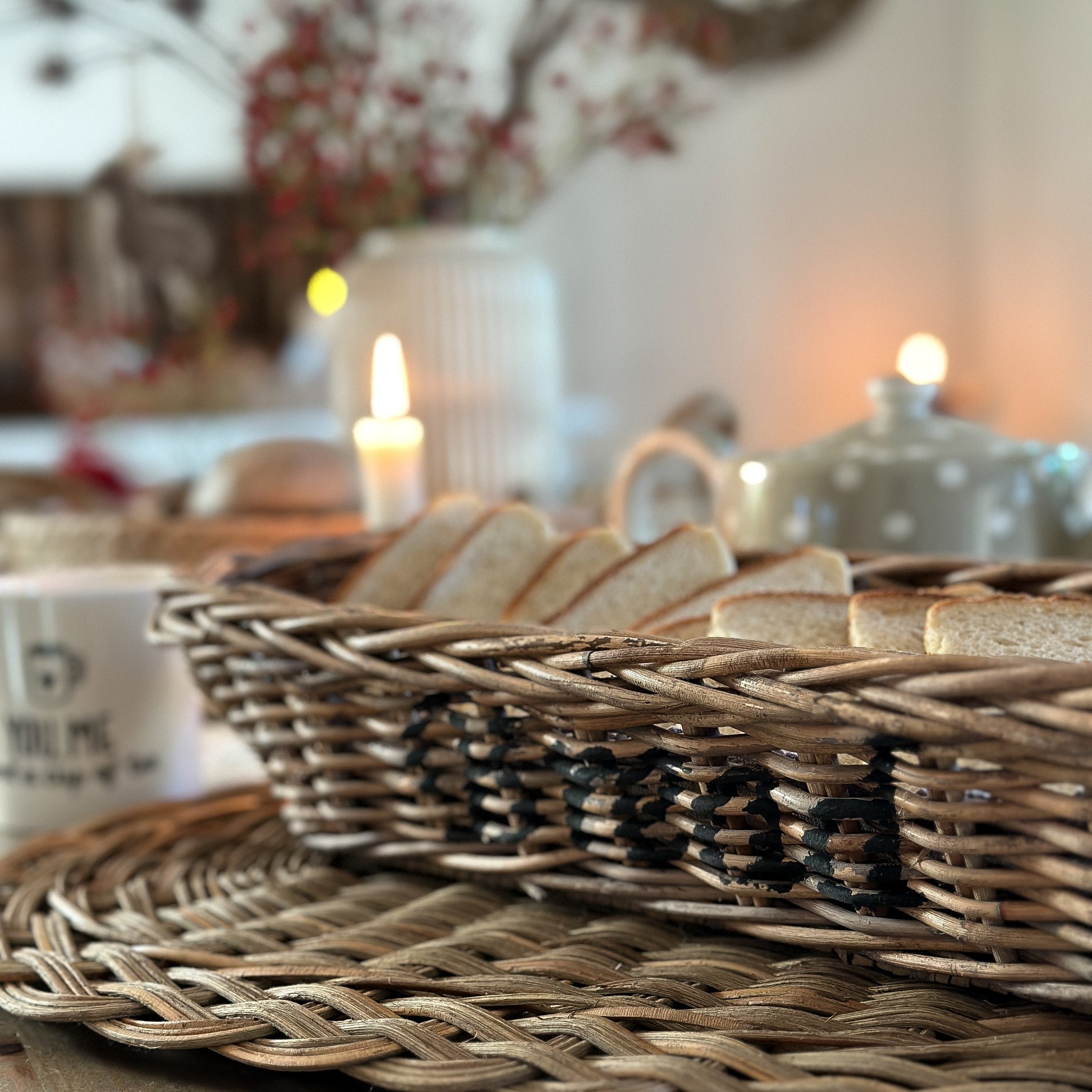 Brot Korb Pita „Bread“ Rattan Lang Oval - Wohnen auf dem Land