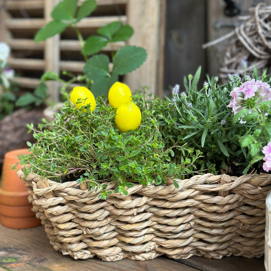Korb Pflanzkorb "Flores" Naturgeflecht braun 60cm - Wohnen auf dem Land