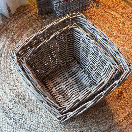 Korb Topf „Taper Square" Rattan 2er Set - Wohnen auf dem Land