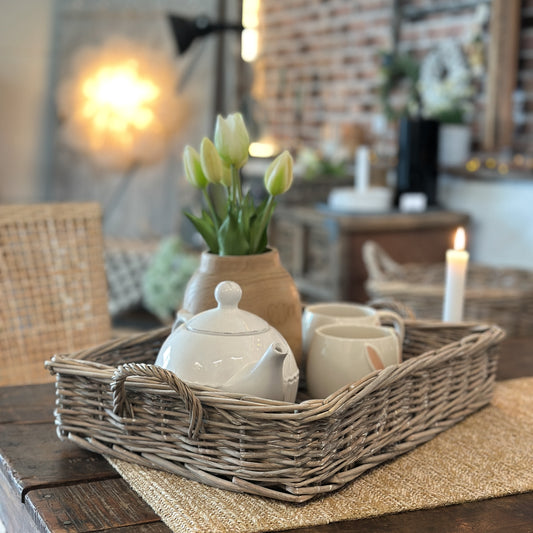 Serviertablett mit Griffen "Naturzeit" Weide - Wohnen auf dem Land