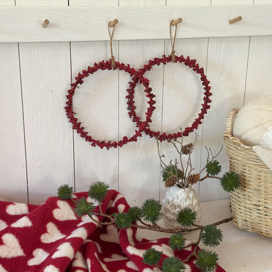 Deko Kranz mit Beeren "Julmys" Rot groß 16cm - Wohnen auf dem Land