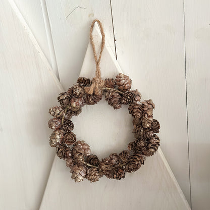 Deko Kranz mit Zapfen "Foret" Natur Braun Gold 15cm - Wohnen auf dem Land