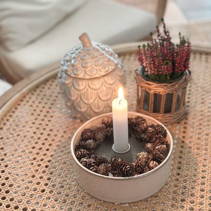 Deko Kranz mit Zapfen "Foret" Natur Braun Gold 15cm - Wohnen auf dem Land