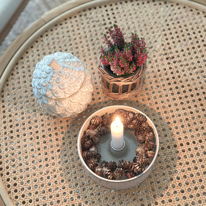 Deko Kranz mit Zapfen "Foret" Natur Braun Gold 15cm - Wohnen auf dem Land