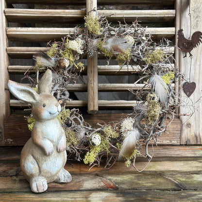 Kranz mit Feder und Wachteleiern "Pasja" Natur 35cm - Wohnen auf dem Land
