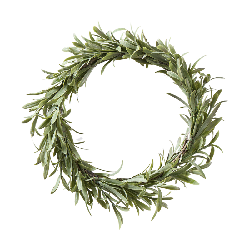 Grüner Lavendel Kranz "Immergrün" von Wohnen auf dem Land, 20 cm Durchmesser, mit lebhaften Lavendelblüten.