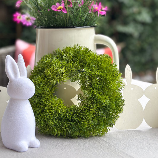 Moos Kranz "Frühlingsnest" grün 19cm - Wohnen auf dem Land