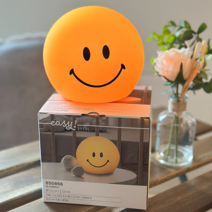Leuchte Nachtlicht "Glowmoji" Smiley Silikon gelb 13cm - Wohnen auf dem Land