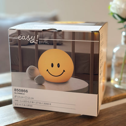 Leuchte Nachtlicht "Glowmoji" Smiley Silikon gelb 13cm - Wohnen auf dem Land