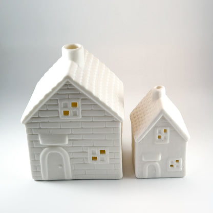 LED Lichthaus "Bricks" Porzellan Tür Rund Weiß 2 Größen - Wohnen auf dem Land