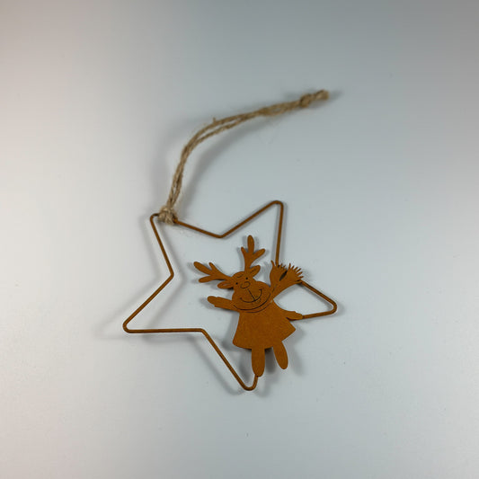 Anhänger "Elch" Metall Rost - Wohnen auf dem Land