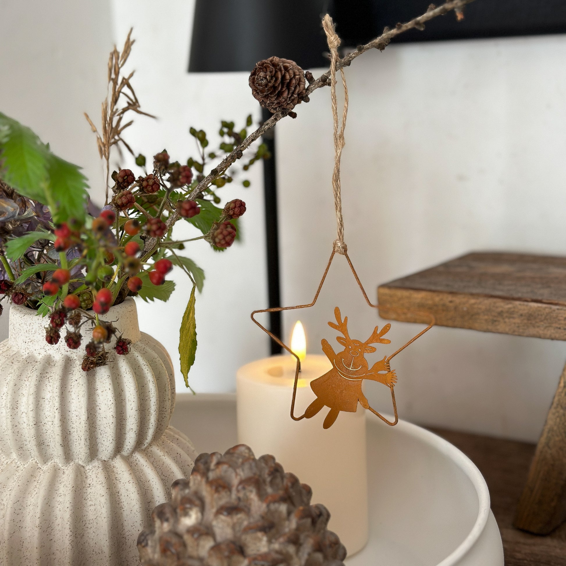 Anhänger "Elch" Metall Rost - Wohnen auf dem Land