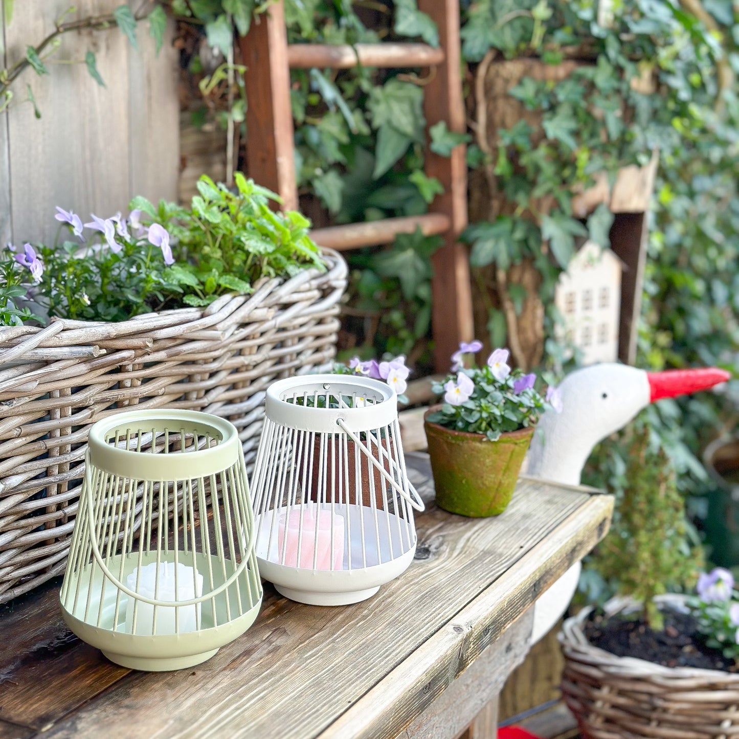 Windlicht "Laterne" Metall 2 Farben - Wohnen auf dem Land