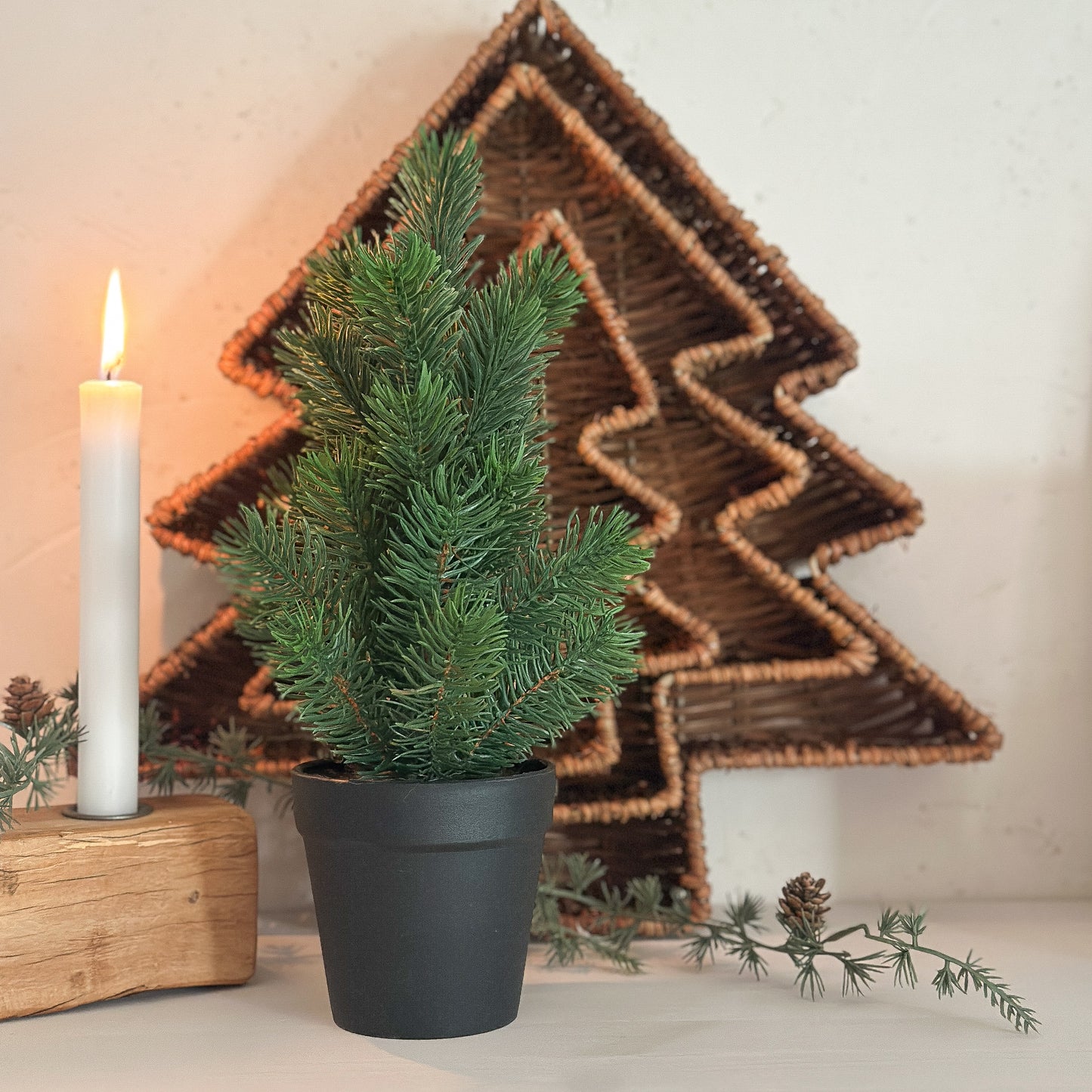 Deko Baum "Tanne" Topf Grün 30cm - Wohnen auf dem Land