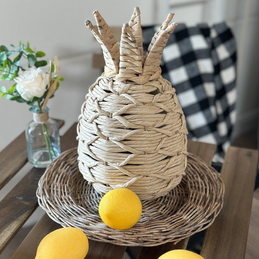 Deko Objekt Vase "Ananas" Naturfaser 27cm - Wohnen auf dem Land