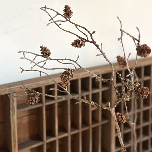 Deko Zweig Zapfen "Lärche" Braun 54cm - Wohnen auf dem Land