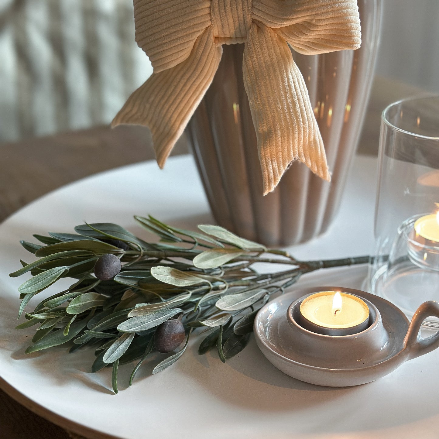 Oliven Zweig Pick "Bella Oliva" mit Früchten Grün 30cm - Wohnen auf dem Land