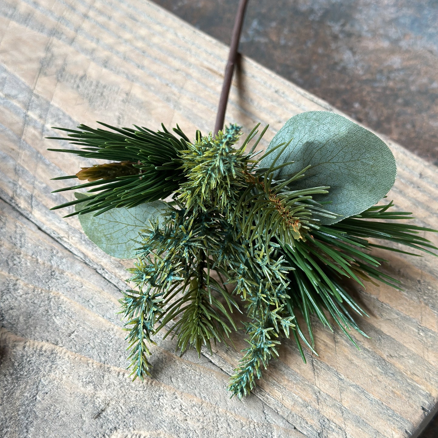 Tannen Pick mit Eukalyptus "Wintergrün" Kunststoff Grün 25cm - Wohnen auf dem Land