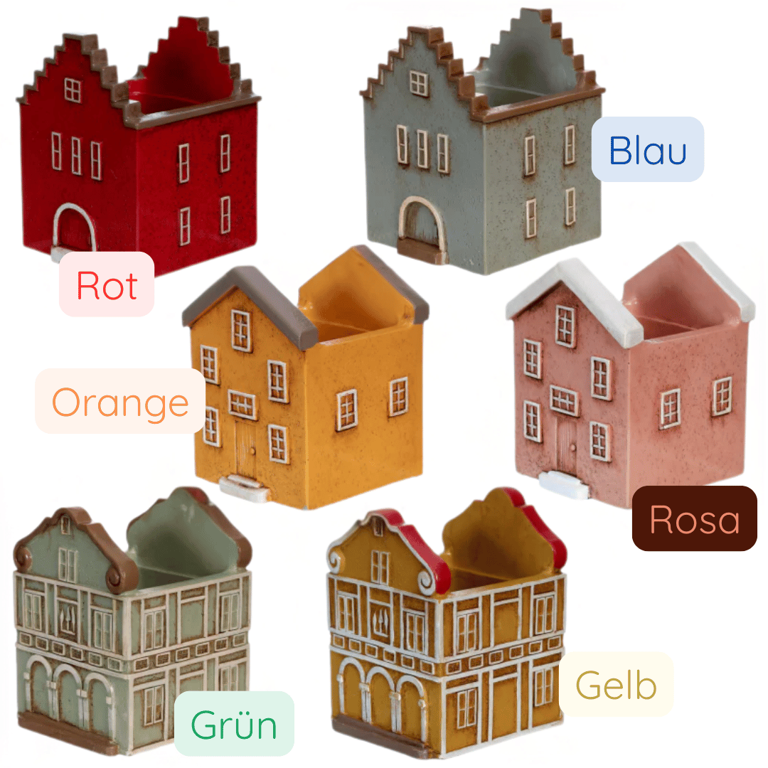 Vase Pflanztopf Haus "Amsterdam" Keramik 6 Varianten klein