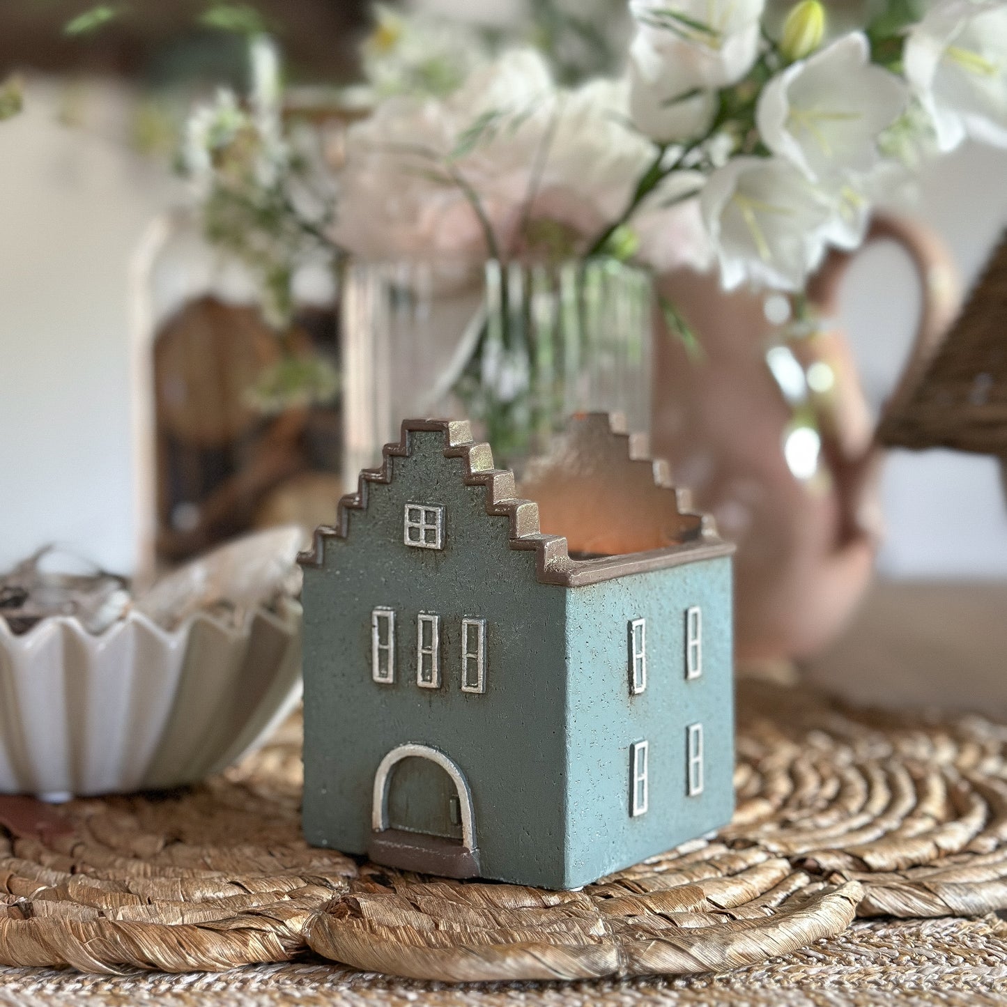 Vase Pflanztopf Haus "Amsterdam" Keramik 6 Varianten klein - Wohnen auf dem Land