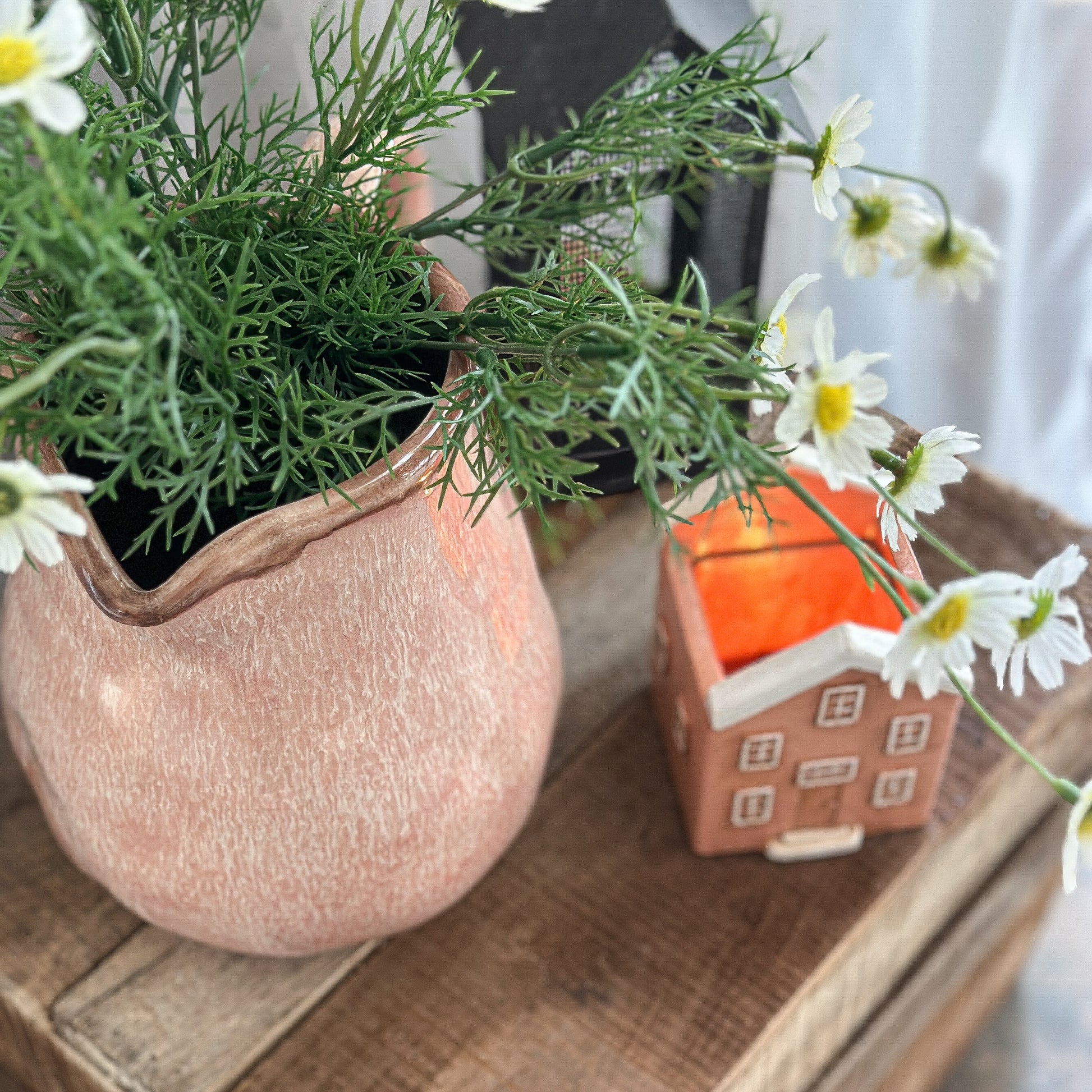 Vase Pflanztopf Haus "Amsterdam" Keramik 6 Varianten klein - Wohnen auf dem Land