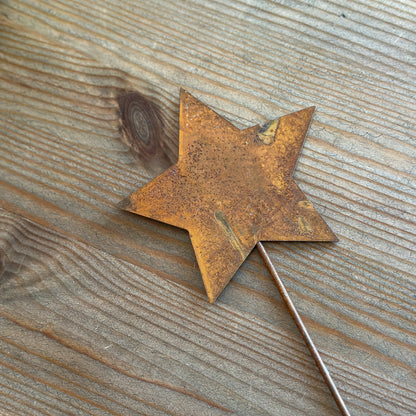 Pflanzenstecker "Stern" Metall Rost 35cm - Wohnen auf dem Land