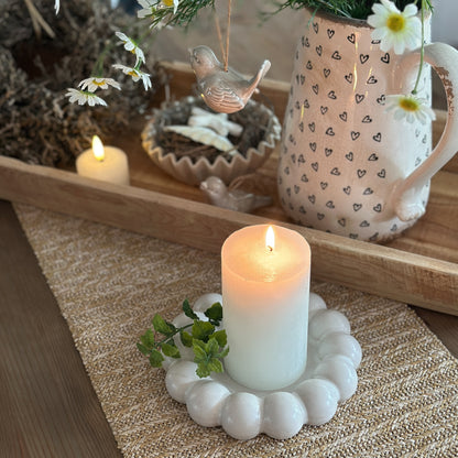 Deko Schale Teller "Luna" Keramik weiß 16cm - Wohnen auf dem Land