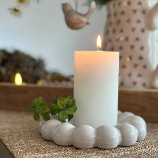 Deko Schale Teller "Luna" Keramik weiß 16cm - Wohnen auf dem Land